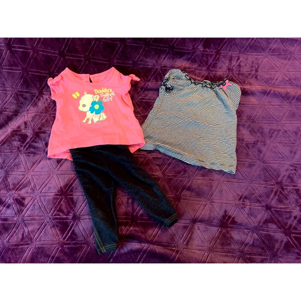 LOT of THREE - 12 month girls - 2 tops and 1 jegging